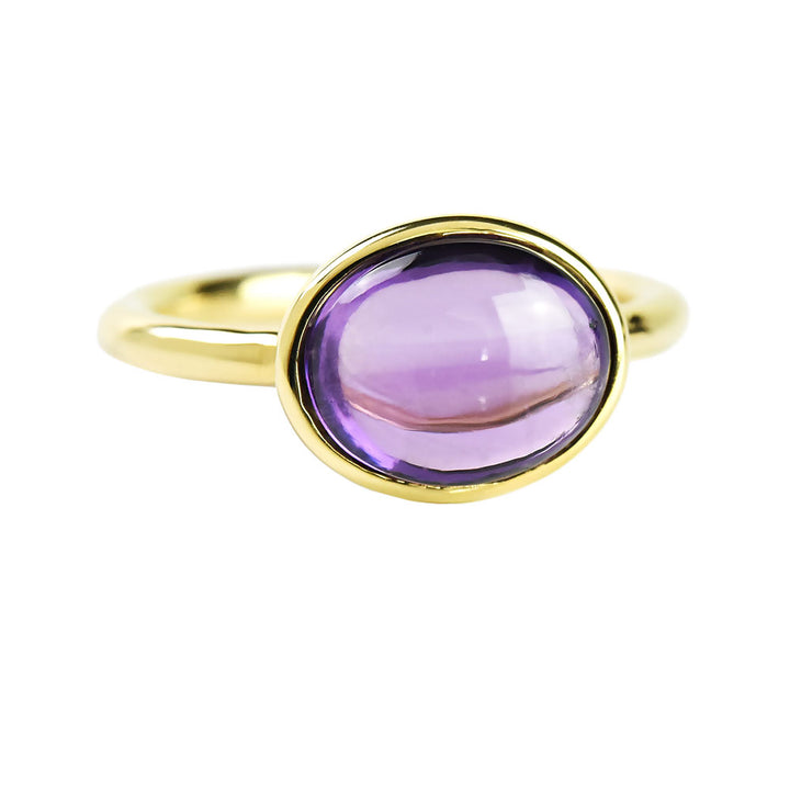 Ame Oval Amethyst Cabuchon Ring