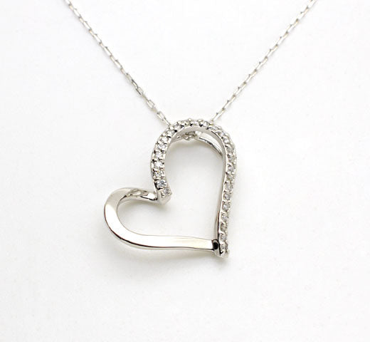 Ribbon Heart Pendant with Chain