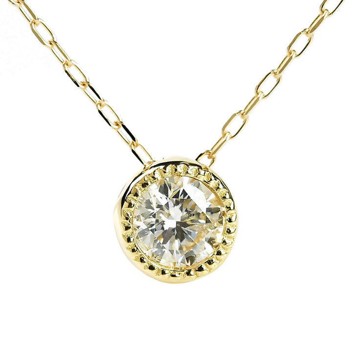 Round Soliatire Pendant with Chain
