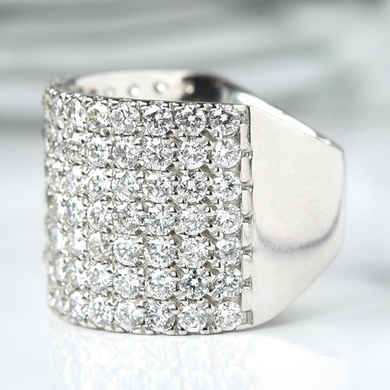 7 Row Pave Diamond Ring