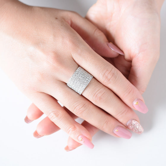 7 Row Pave Diamond Ring