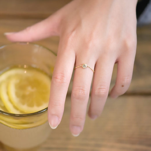 Diamond Chain Adjustible Ring