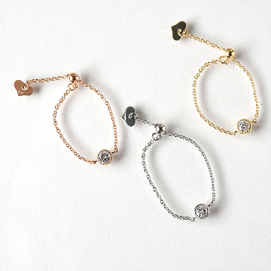 Diamond Chain Adjustible Ring