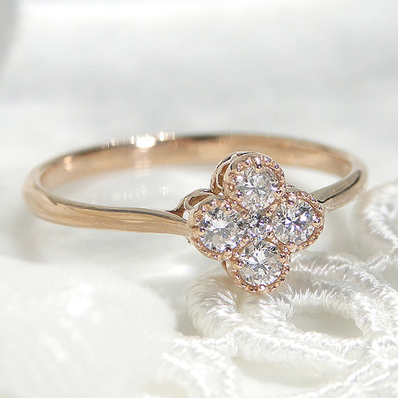 Venetian Diamond Flower Ring