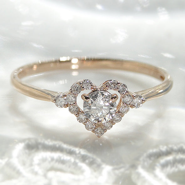 Solitaire in a Heart Ring