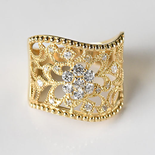 Venetian Diamond Flower Ring