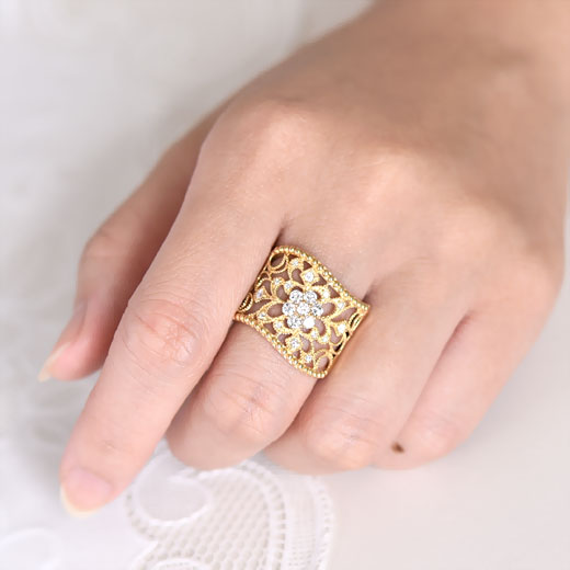 Venetian Diamond Flower Ring