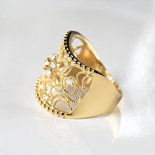 Venetian Diamond Flower Ring