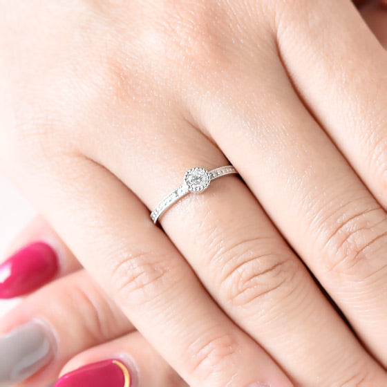 Heart Texture Soloitaire Ring