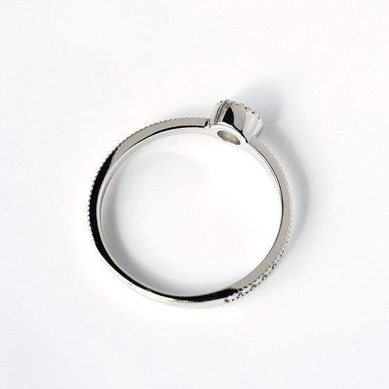 Heart Texture Soloitaire Ring