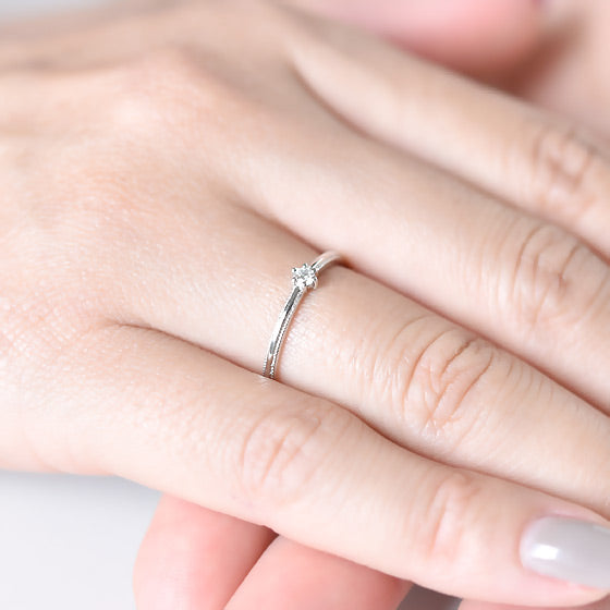 Flower Prong Diamond Ring
