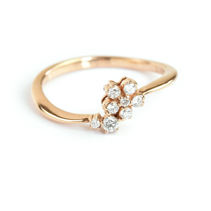 Delicate Diamond Flower Ring