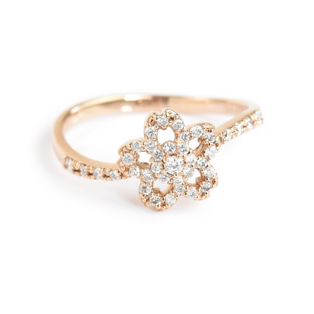 Diamonds N Flowers Ring