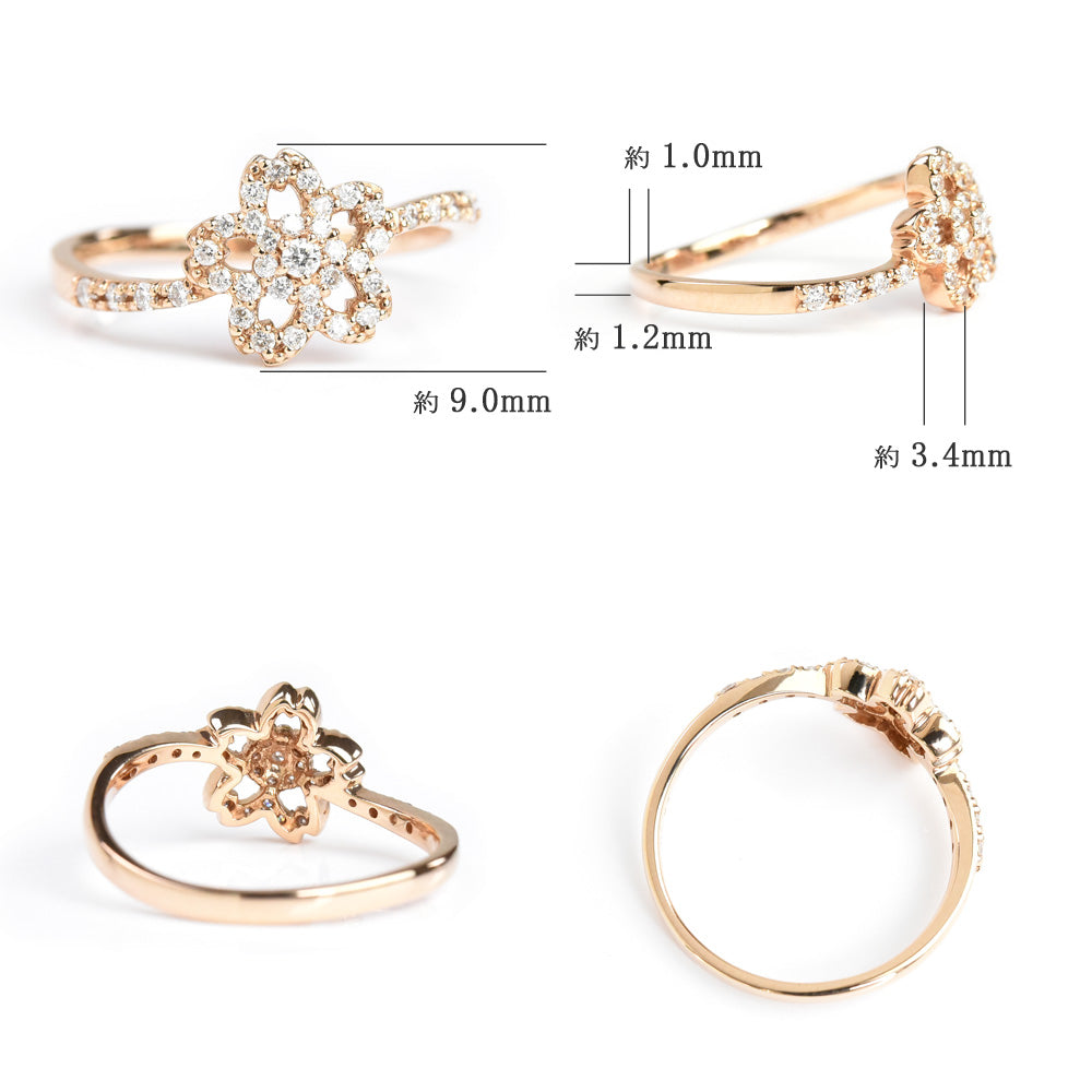 Diamonds N Flowers Ring