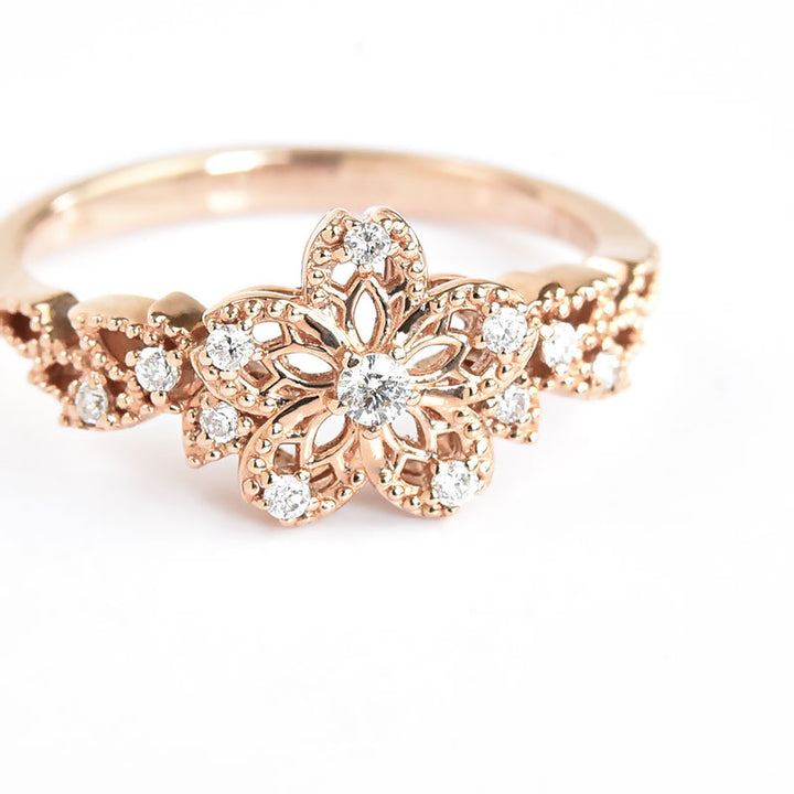 Sakura Motif Diamond Ring