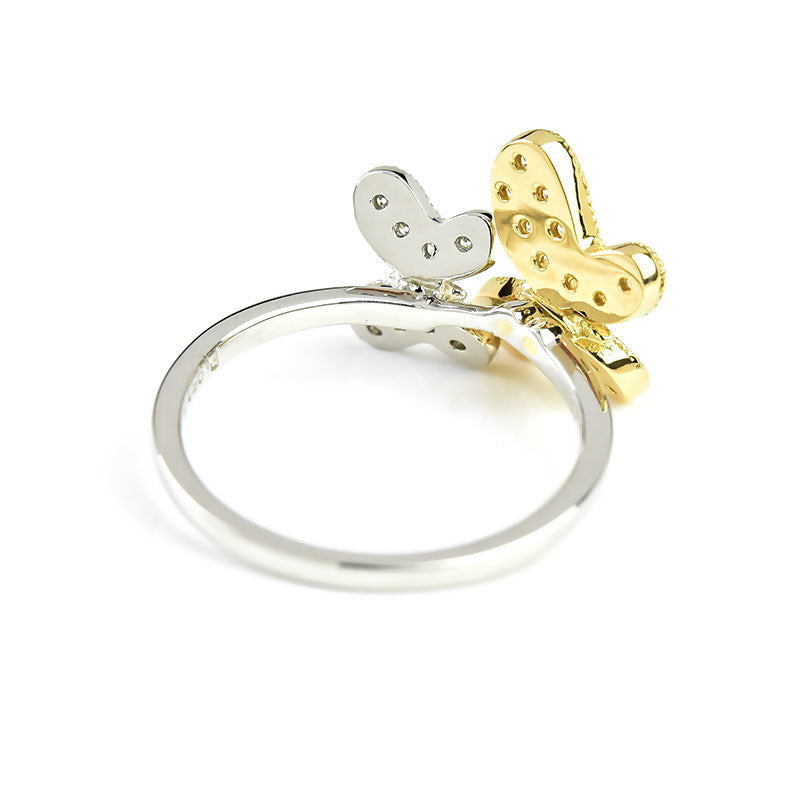 2 Color Butterflies Ring
