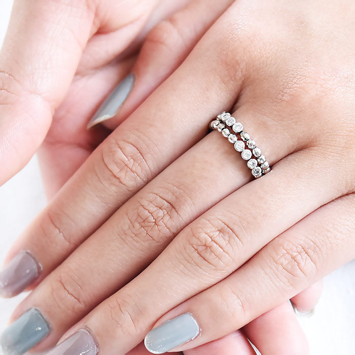 Diamond N Bead Ring