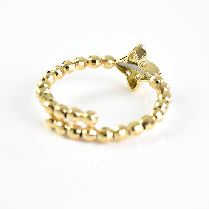 Bead Flower Diamond Adjustible Ring