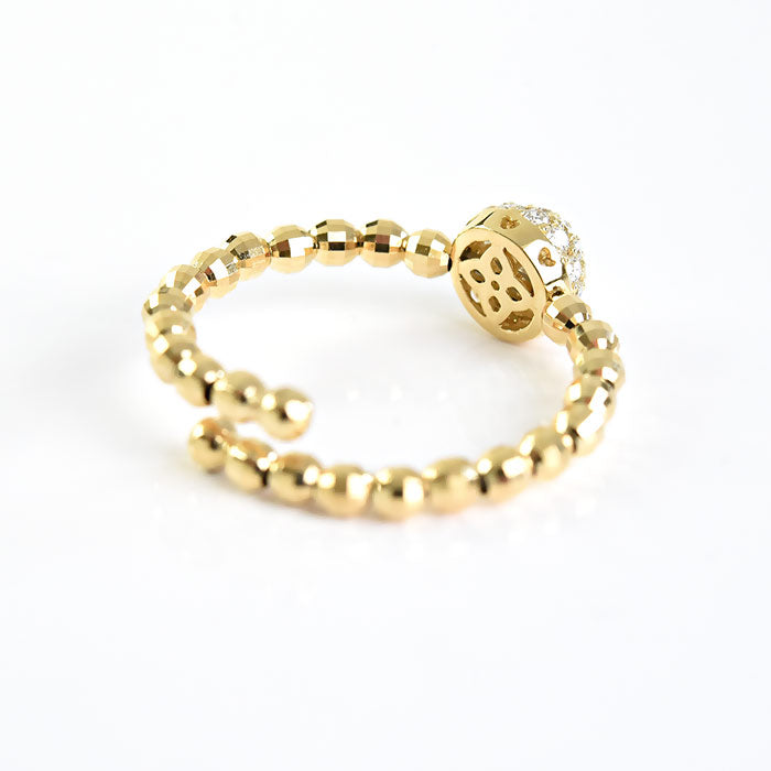 Diamond Ball N Bead Adjustible Ring
