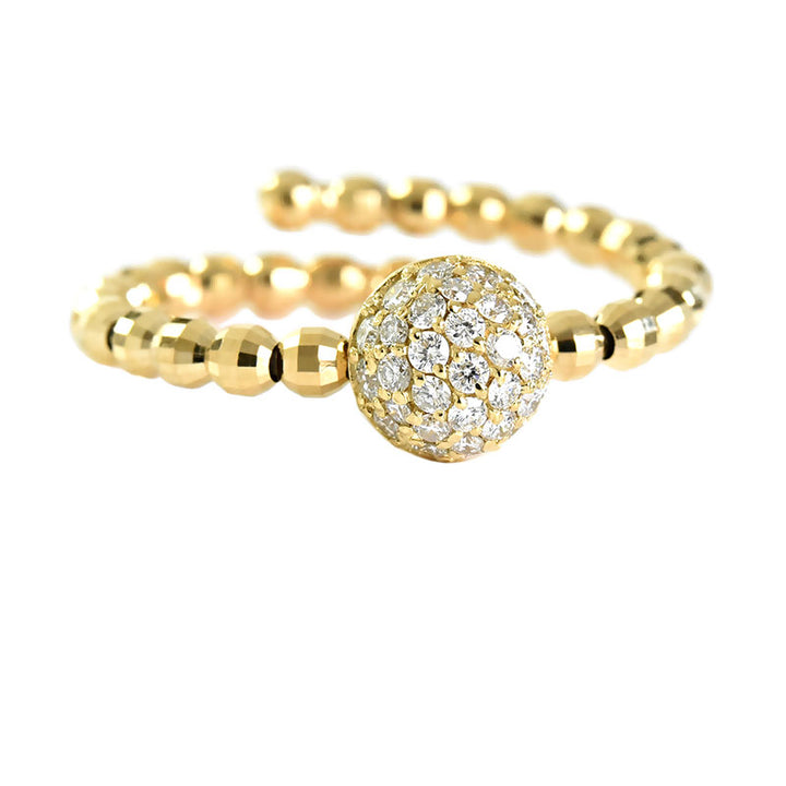Diamond Ball N Bead Adjustible Ring