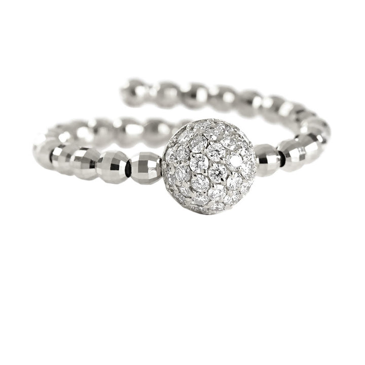 Diamond Ball N Bead Adjustible Ring