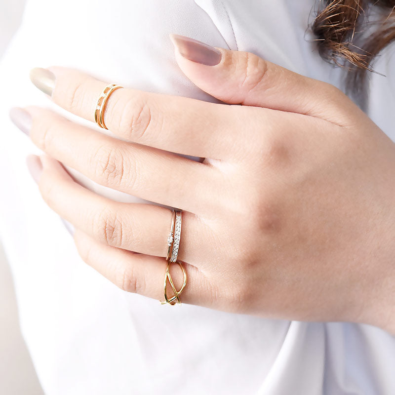 Zig Zag Cuffs Cum Ring