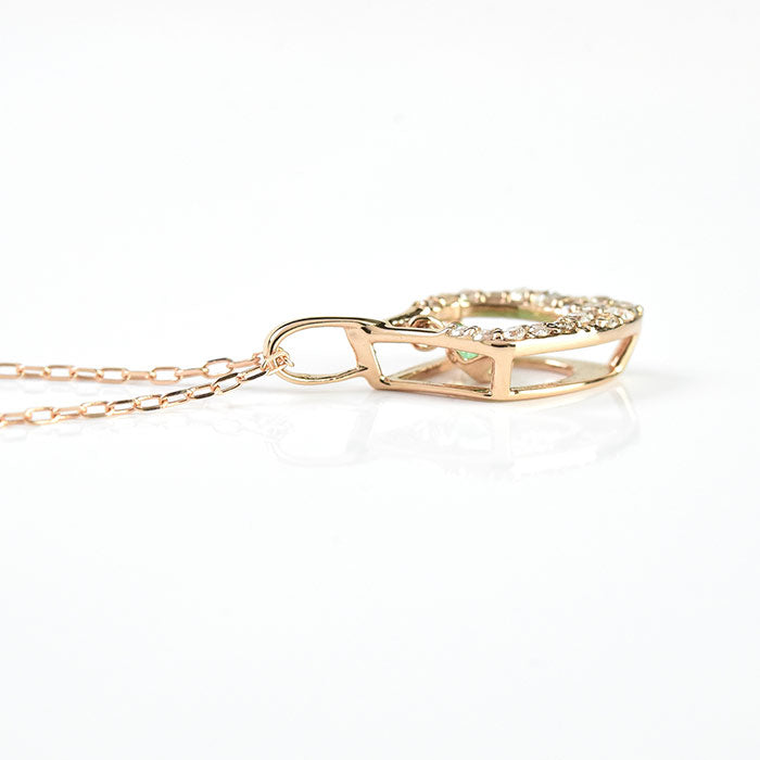Emerald Drop Diamond Pendant with Chain