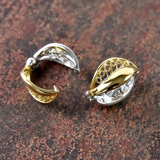 2 Color Leaf Ear Cuffs