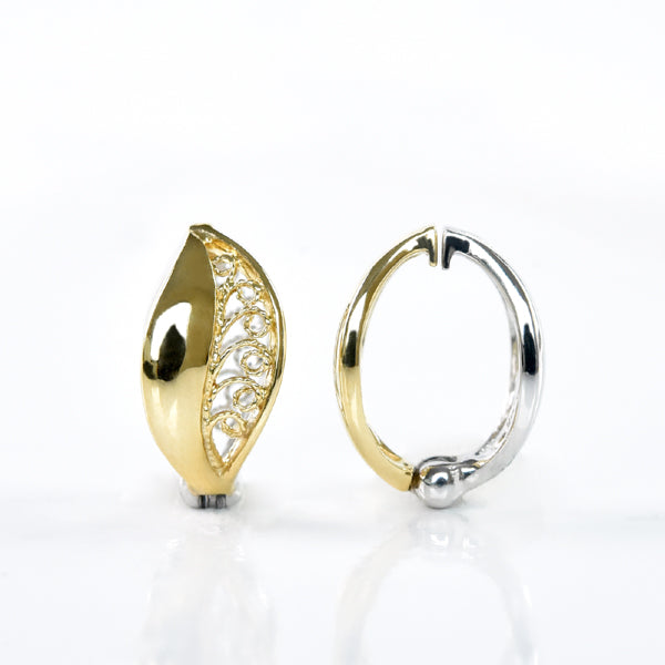 2 Color Leaf Ear Cuffs