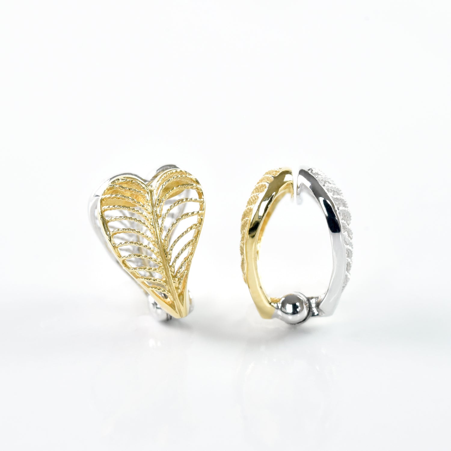 2 Color Heart Ear Cuffs