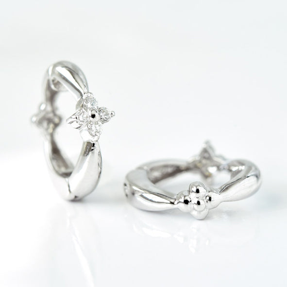 Diamond Flower Earrings