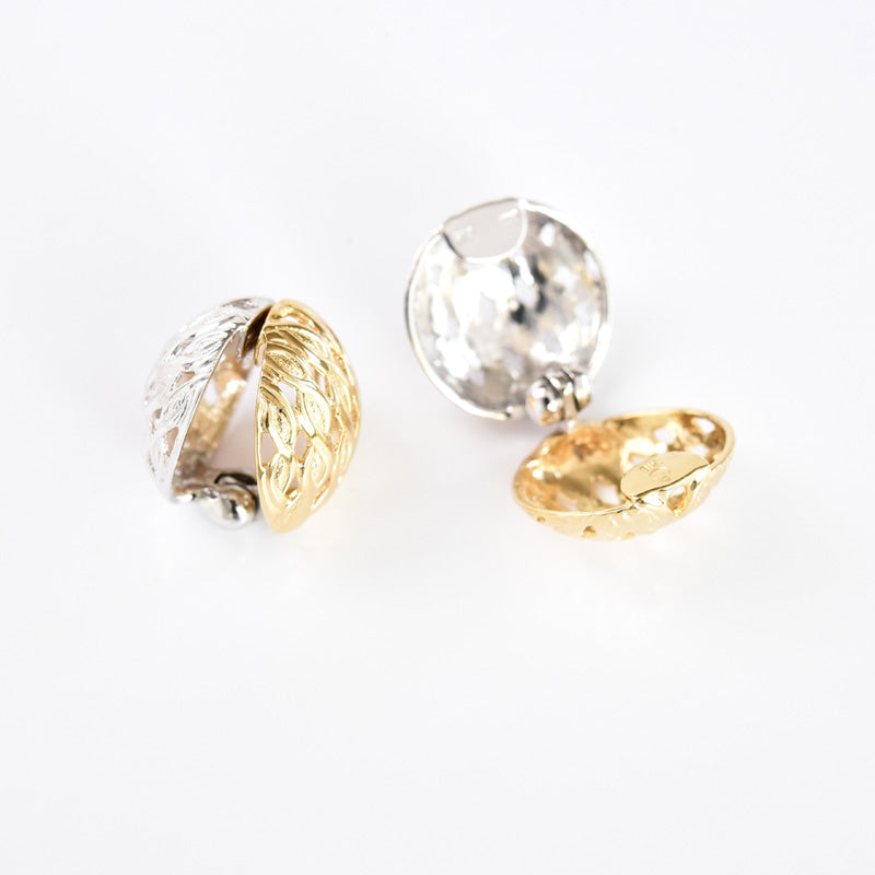 2 Color Round Ball Hoop Earrings