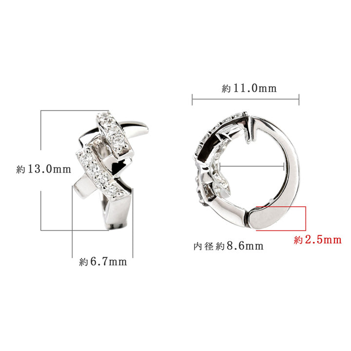 Cross Diamond Hoop Earrings