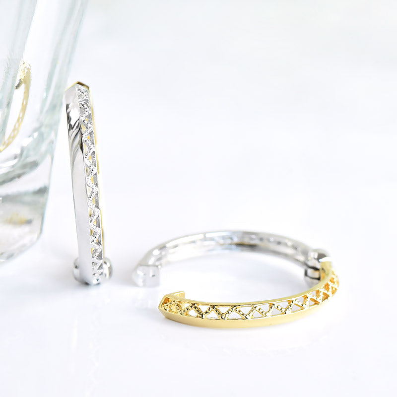 2 Color Zig Zag Hoop Earring