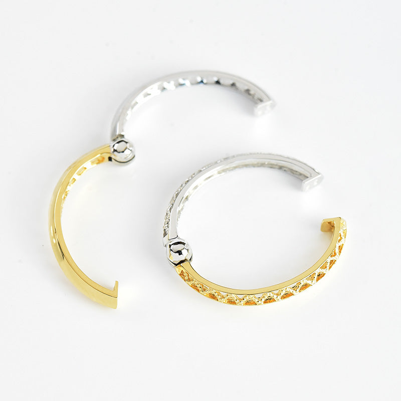 2 Color Zig Zag Hoop Earring