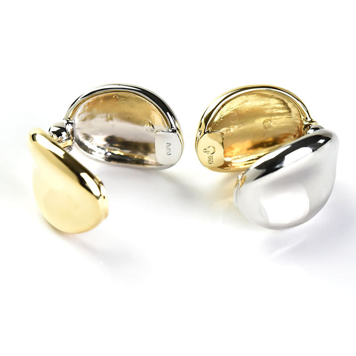 2 Color Solid Sphere Hoop Earrings