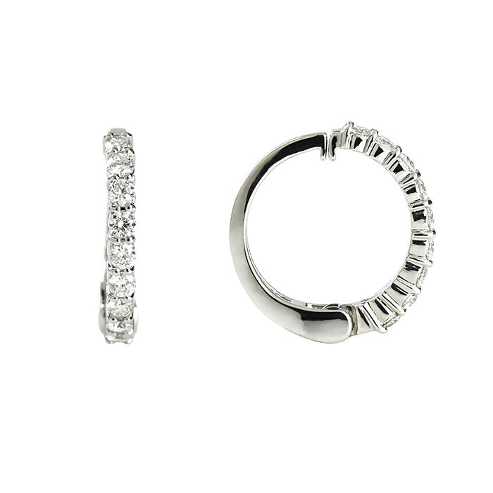 Diamond Line Hoop Earrings