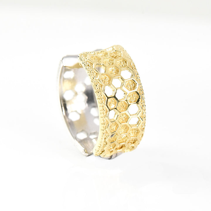 2 Color Hexagon Hoop Earrings