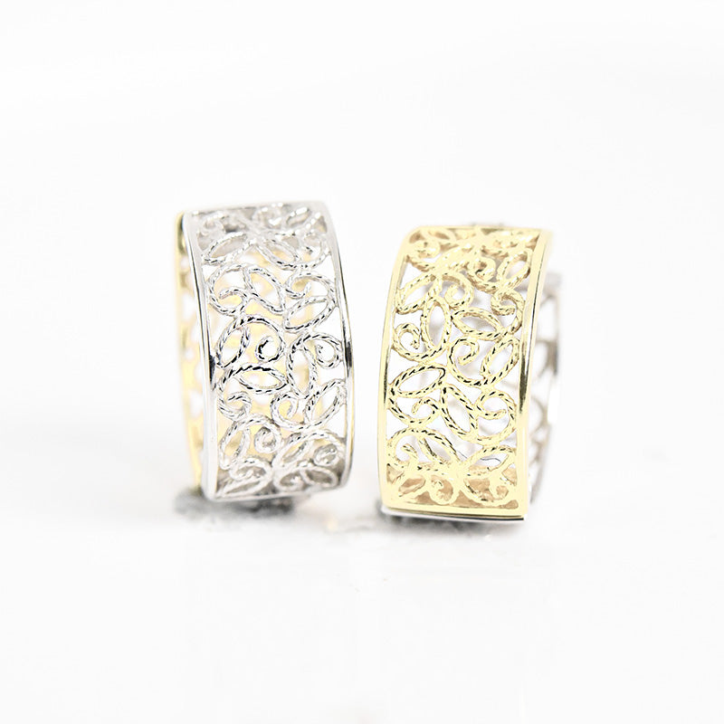 2 Color Paisley Hoop Earrings