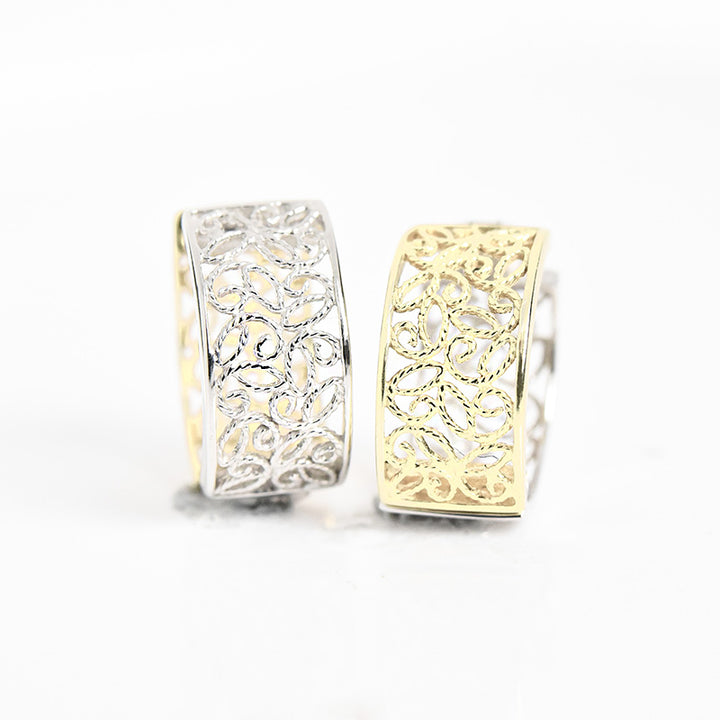 2 Color Paisley Hoop Earrings