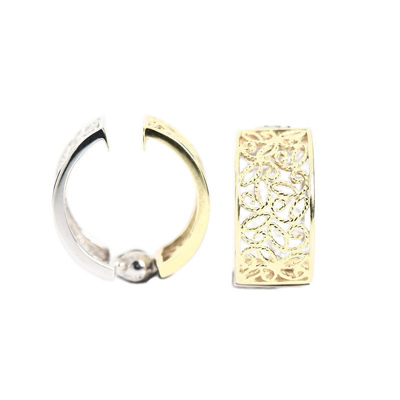 2 Color Paisley Hoop Earrings