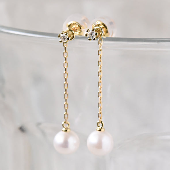 Diamond with Pearl Dangler Earring