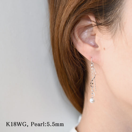 Pendulum and Pearl Dangling Earrings