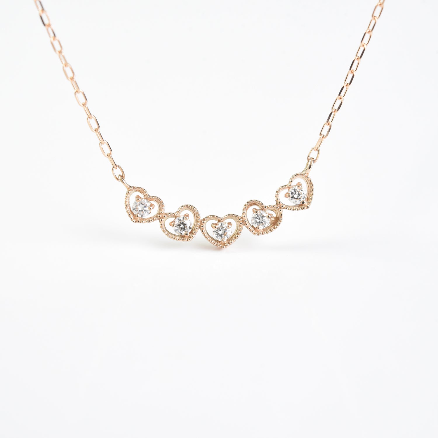 Diamonds Inside Hearts Pendant with Chain