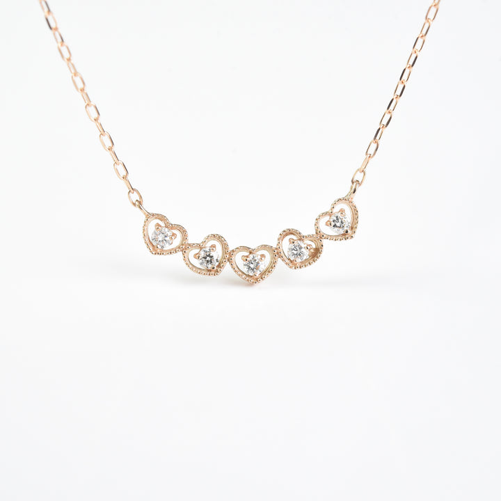 Diamonds Inside Hearts Pendant with Chain