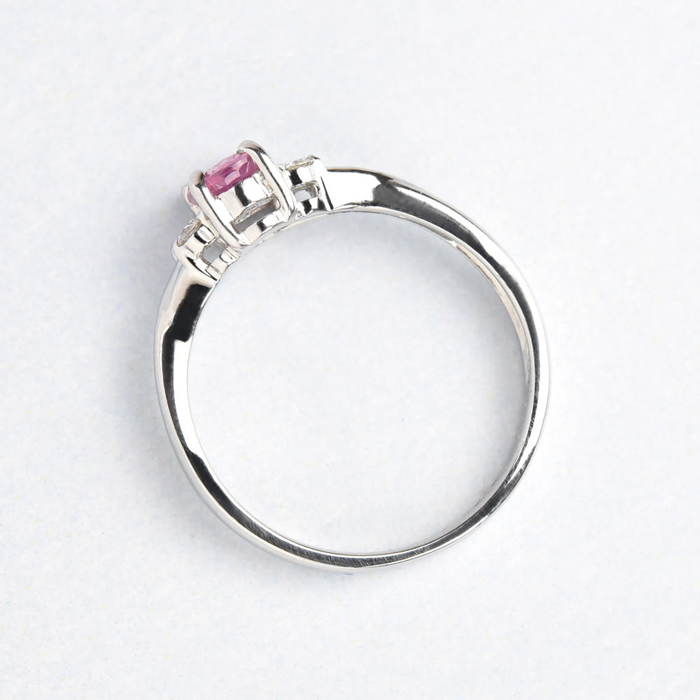 Oval Rubilite Diamond Ring