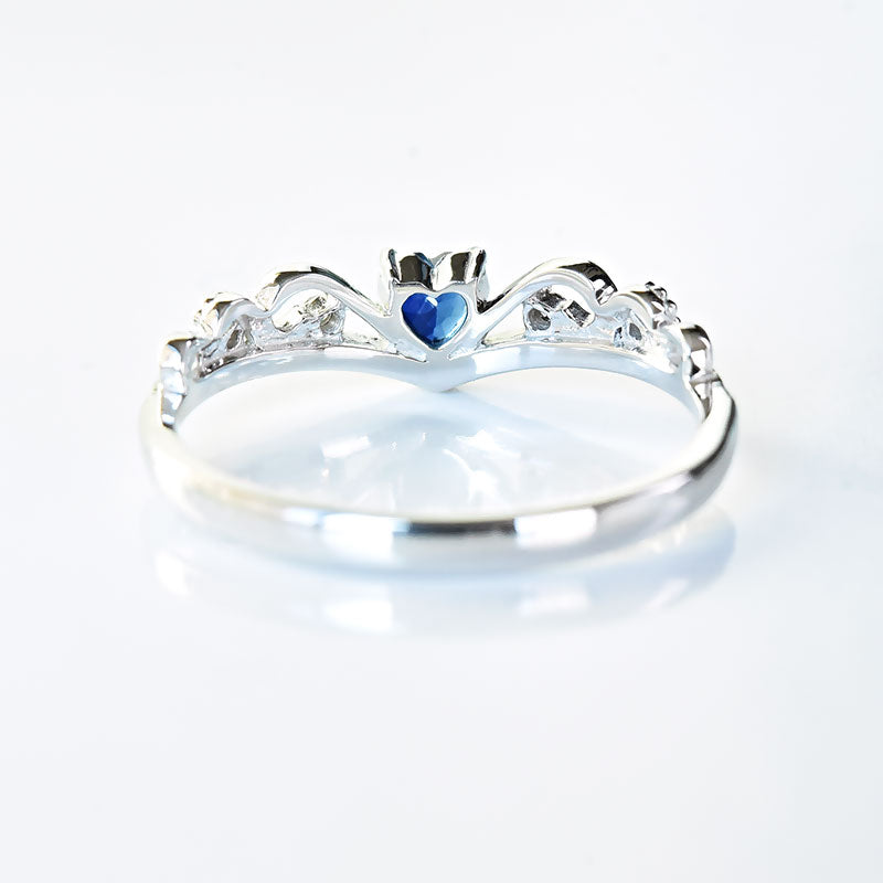 Sapphire Heart Venetian Ring